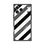 プレミアムスクエアケース with MagSafe［ Big Stripe - Black × Gray ］