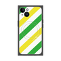 プレミアムスクエアケース with MagSafe［ Big Stripe - Green × Yellow ］