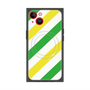 プレミアムスクエアケース with MagSafe［ Big Stripe - Green × Yellow ］
