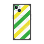 プレミアムスクエアケース with MagSafe［ Big Stripe - Green × Yellow ］