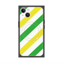 プレミアムスクエアケース with MagSafe［ Big Stripe - Green × Yellow ］