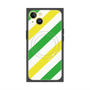 プレミアムスクエアケース with MagSafe［ Big Stripe - Green × Yellow ］