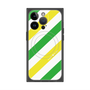プレミアムスクエアケース with MagSafe［ Big Stripe - Green × Yellow ］