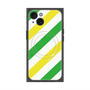 プレミアムスクエアケース with MagSafe［ Big Stripe - Green × Yellow ］