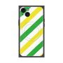 プレミアムスクエアケース with MagSafe［ Big Stripe - Green × Yellow ］