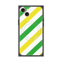 プレミアムスクエアケース with MagSafe［ Big Stripe - Green × Yellow ］