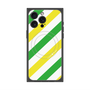 プレミアムスクエアケース with MagSafe［ Big Stripe - Green × Yellow ］