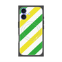 プレミアムスクエアケース with MagSafe［ Big Stripe - Green × Yellow ］