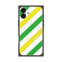プレミアムスクエアケース with MagSafe［ Big Stripe - Green × Yellow ］