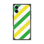 プレミアムスクエアケース with MagSafe［ Big Stripe - Green × Yellow ］