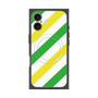プレミアムスクエアケース with MagSafe［ Big Stripe - Green × Yellow ］