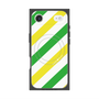 プレミアムスクエアケース with MagSafe［ Big Stripe - Green × Yellow ］