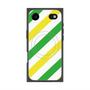 プレミアムスクエアケース with MagSafe［ Big Stripe - Green × Yellow ］