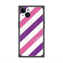 プレミアムスクエアケース with MagSafe［ Big Stripe - Purple × Pink ］