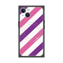 プレミアムスクエアケース with MagSafe［ Big Stripe - Purple × Pink ］