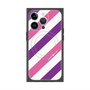プレミアムスクエアケース with MagSafe［ Big Stripe - Purple × Pink ］