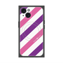 プレミアムスクエアケース with MagSafe［ Big Stripe - Purple × Pink ］
