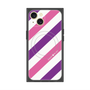 プレミアムスクエアケース with MagSafe［ Big Stripe - Purple × Pink ］
