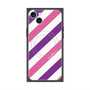 プレミアムスクエアケース with MagSafe［ Big Stripe - Purple × Pink ］