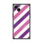 プレミアムスクエアケース with MagSafe［ Big Stripe - Purple × Pink ］