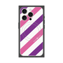 プレミアムスクエアケース with MagSafe［ Big Stripe - Purple × Pink ］