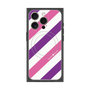 プレミアムスクエアケース with MagSafe［ Big Stripe - Purple × Pink ］