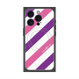 プレミアムスクエアケース with MagSafe［ Big Stripe - Purple × Pink ］