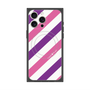プレミアムスクエアケース with MagSafe［ Big Stripe - Purple × Pink ］