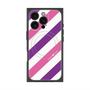 プレミアムスクエアケース with MagSafe［ Big Stripe - Purple × Pink ］