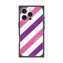 プレミアムスクエアケース with MagSafe［ Big Stripe - Purple × Pink ］