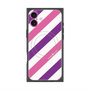 プレミアムスクエアケース with MagSafe［ Big Stripe - Purple × Pink ］