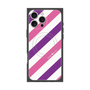 プレミアムスクエアケース with MagSafe［ Big Stripe - Purple × Pink ］