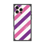プレミアムスクエアケース with MagSafe［ Big Stripe - Purple × Pink ］