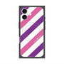 プレミアムスクエアケース with MagSafe［ Big Stripe - Purple × Pink ］