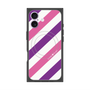 プレミアムスクエアケース with MagSafe［ Big Stripe - Purple × Pink ］