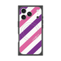 プレミアムスクエアケース with MagSafe［ Big Stripe - Purple × Pink ］