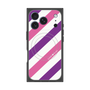 プレミアムスクエアケース with MagSafe［ Big Stripe - Purple × Pink ］