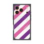 プレミアムスクエアケース with MagSafe［ Big Stripe - Purple × Pink ］