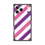 プレミアムスクエアケース with MagSafe［ Big Stripe - Purple × Pink ］