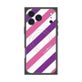 プレミアムスクエアケース with MagSafe［ Big Stripe - Purple × Pink ］
