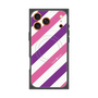 プレミアムスクエアケース with MagSafe［ Big Stripe - Purple × Pink ］