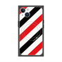 プレミアムスクエアケース with MagSafe［ Big Stripe - Red × Black ］