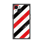 プレミアムスクエアケース with MagSafe［ Big Stripe - Red × Black ］