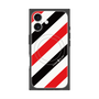プレミアムスクエアケース with MagSafe［ Big Stripe - Red × Black ］