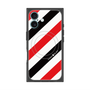 プレミアムスクエアケース with MagSafe［ Big Stripe - Red × Black ］