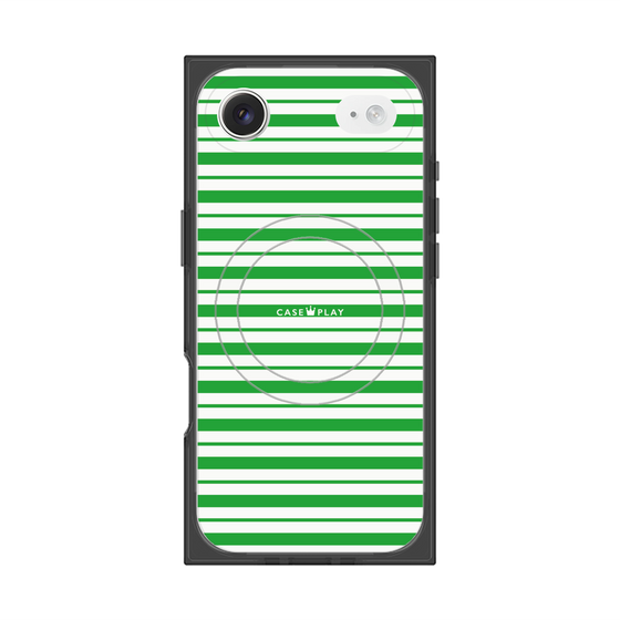 プレミアムスクエアケース with MagSafe［ Small Border - Green ］