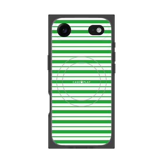プレミアムスクエアケース with MagSafe［ Small Border - Green ］