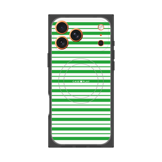 プレミアムスクエアケース with MagSafe［ Small Border - Green ］