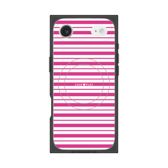 プレミアムスクエアケース with MagSafe［ Small Border - Pink ］