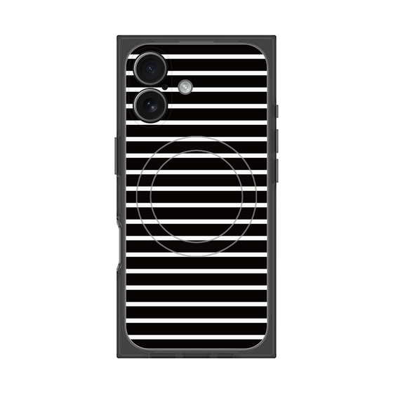 プレミアムスクエアケース with MagSafe［ Middle Border - Black ］